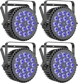 200W LED Par Lights RGBWA+UV 6-in-1 Stage Lights Par Can Lighting with DMX Control Sound Activated Uplights for Events DJ …
